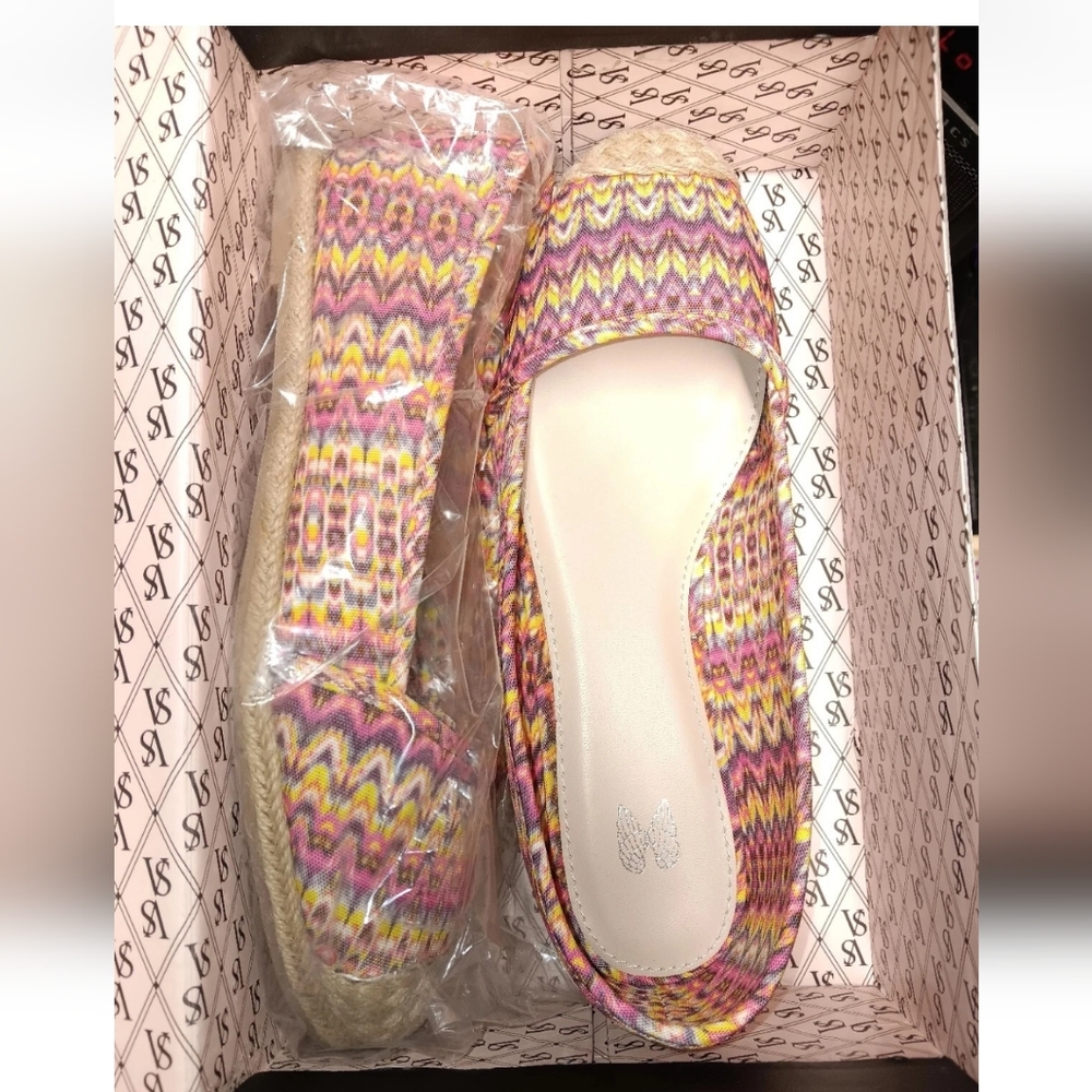 Victoria's Secret Pink and Yellow Espadrilles